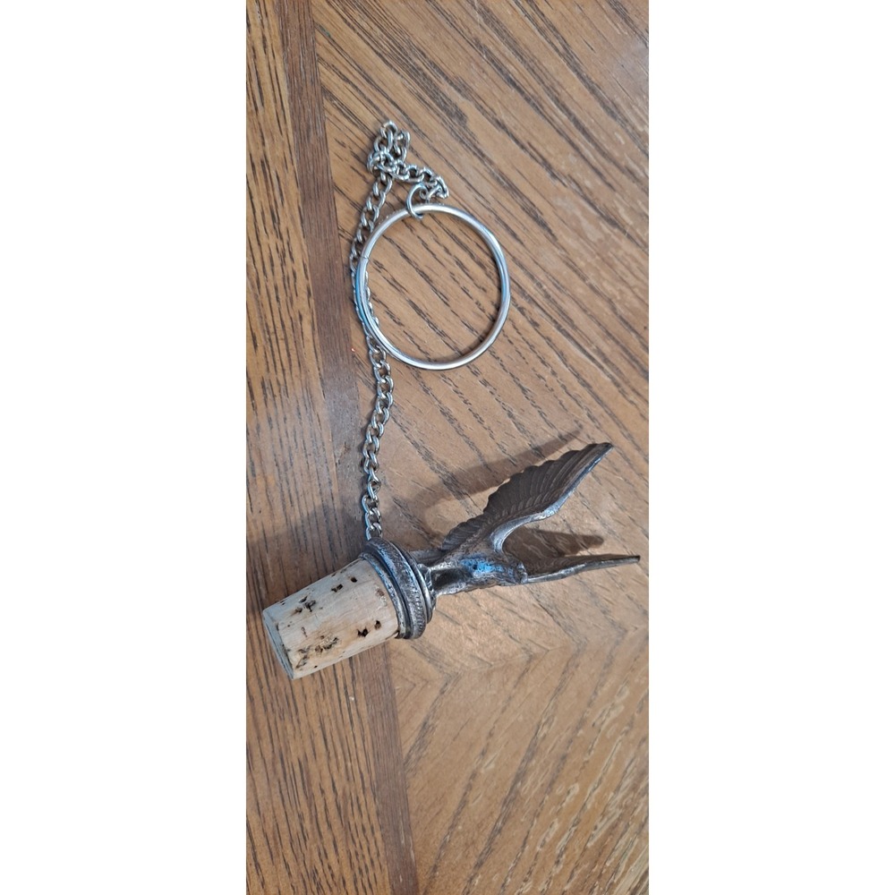 Vintage International Pewter Co.  Eagle Bottle stopper w/ Cork Bottom